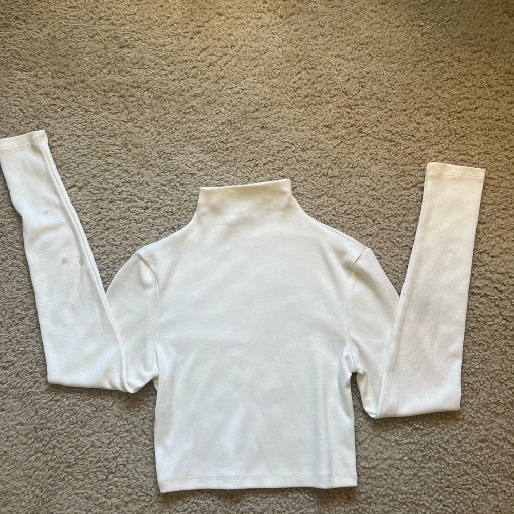 Princess Polly Cream Turtleneck Top
